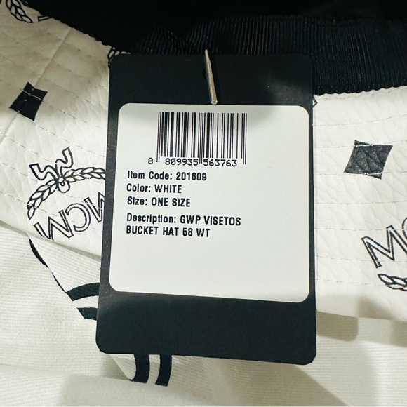 MCM White Visetos Monogram Logo Bucket Hat NWT - Picture 10 of 10